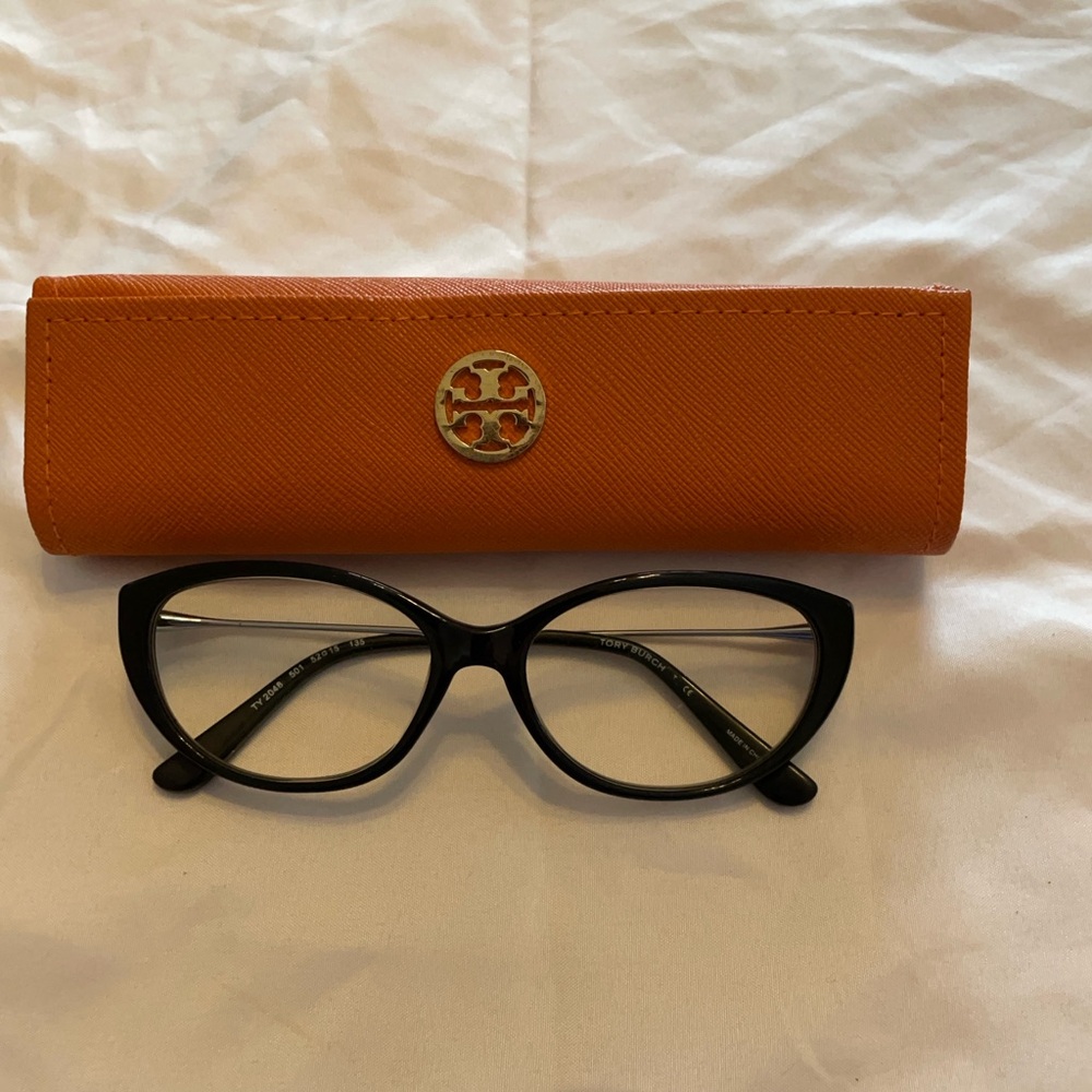 Tory Burch Black Glasses with Orange Case